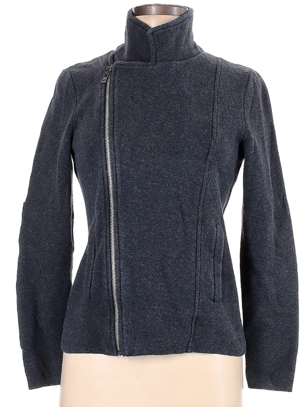 Lauren Ralph Lauren Charcoal Knit Moto Jacket